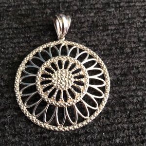 Bold sterling silver sunflower pendant